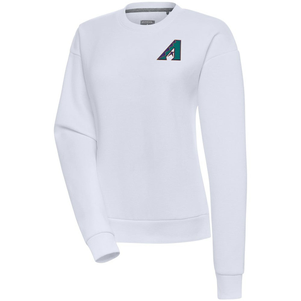 Arizona Diamondbacks Antigua Women's Cooperstown Victory Crewneck Pullover Sweatshirt White
