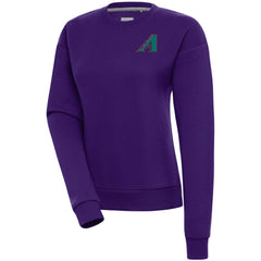 Arizona Diamondbacks Antigua Women's Cooperstown Victory Crewneck Pullover Sweatshirt Purple