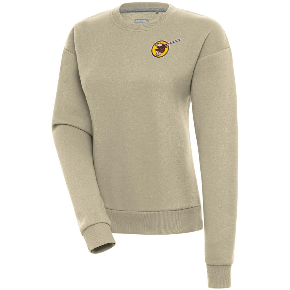San Diego Padres Antigua Women's Cooperstown Victory Crewneck Pullover Sweatshirt Khaki