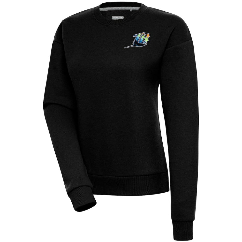 Tampa Bay Rays Antigua Women's Cooperstown Victory Crewneck Pullover Sweatshirt Black