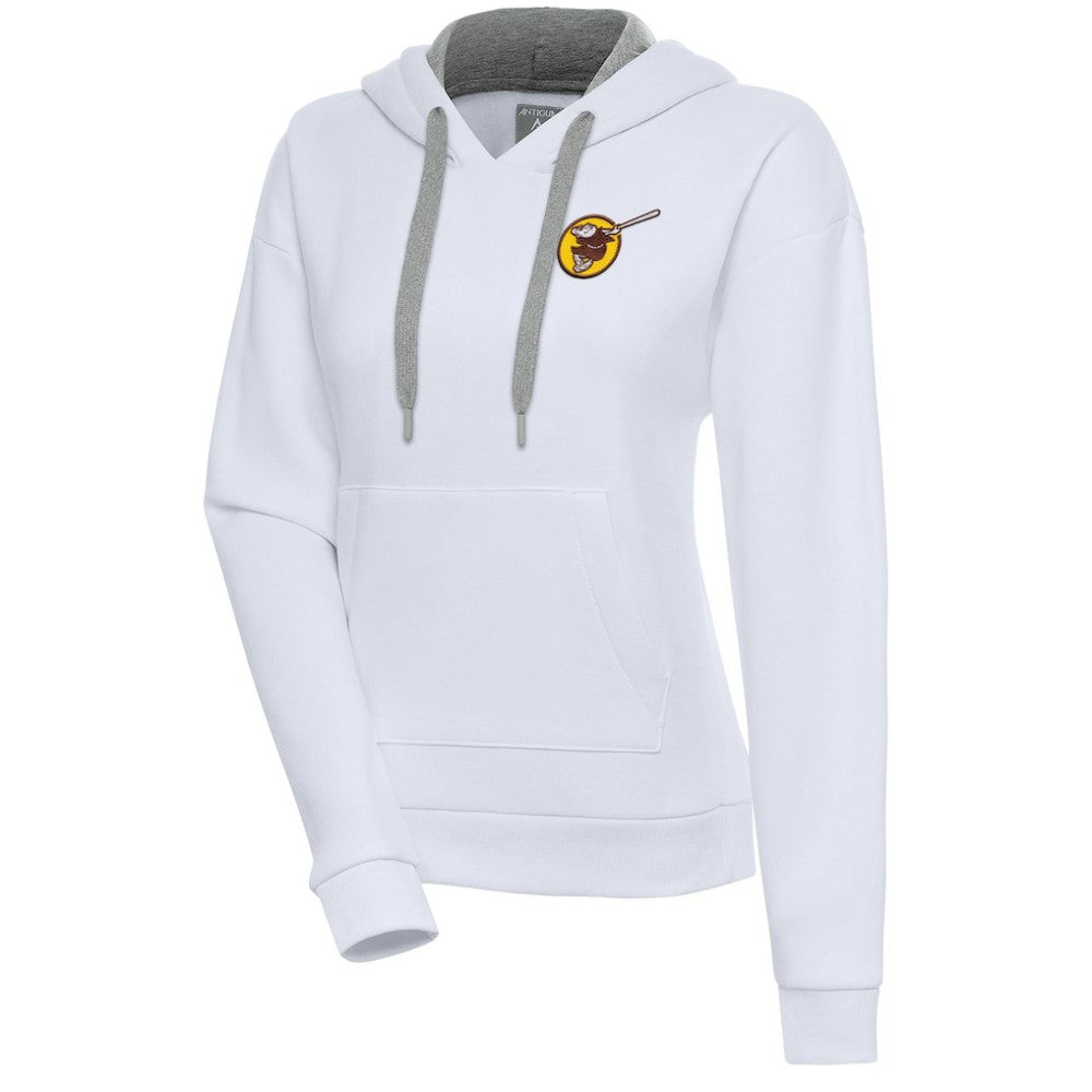 San Diego Padres Antigua Women's Cooperstown Victory Pullover Hoodie White