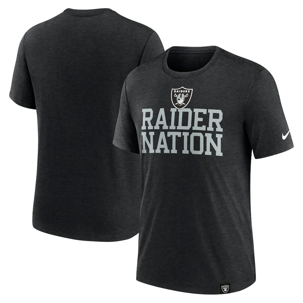 Las Vegas Raiders Blitz Tri-Blend T-Shirt - Heather Black discount