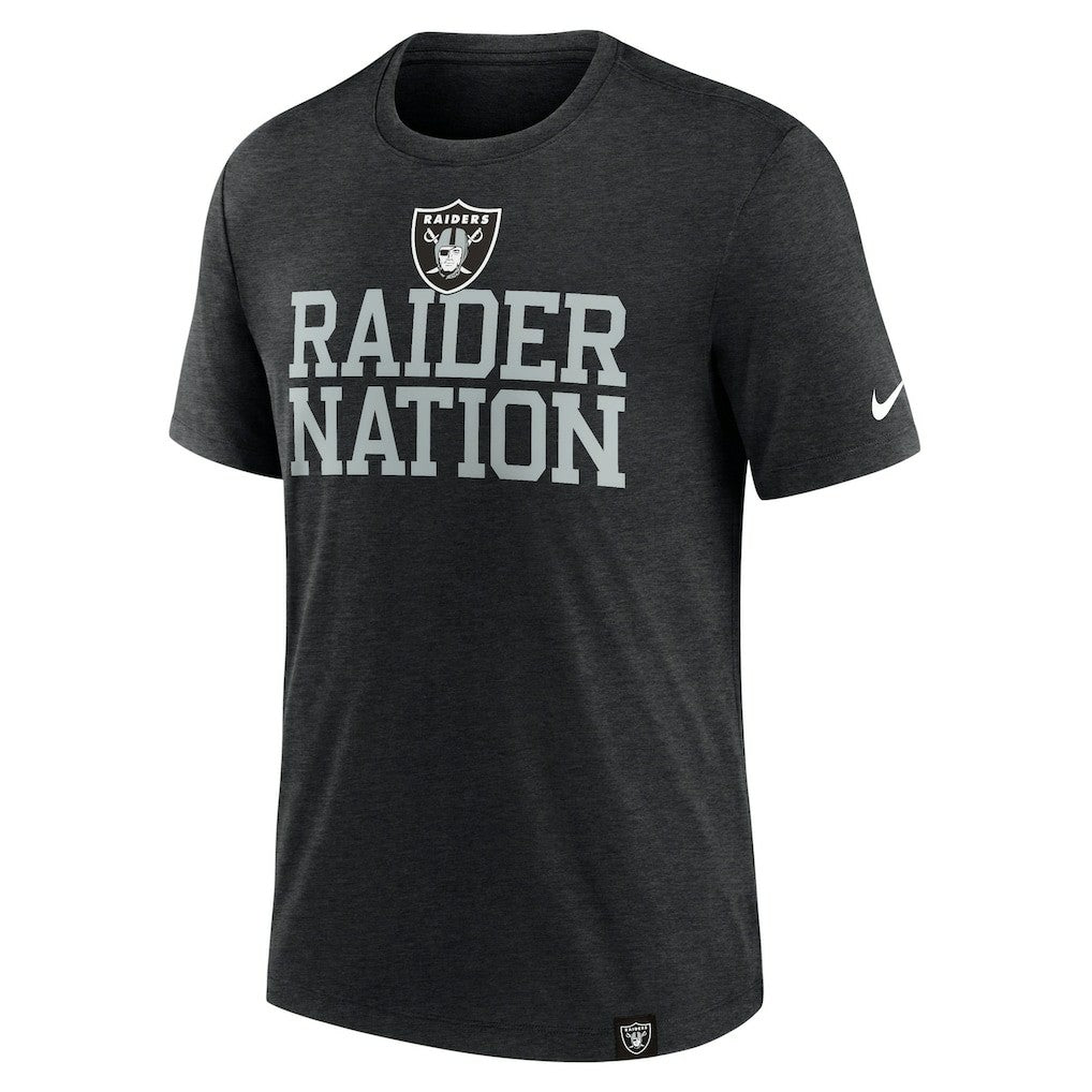 Las Vegas Raiders Blitz Tri-Blend T-Shirt - Heather Black discount