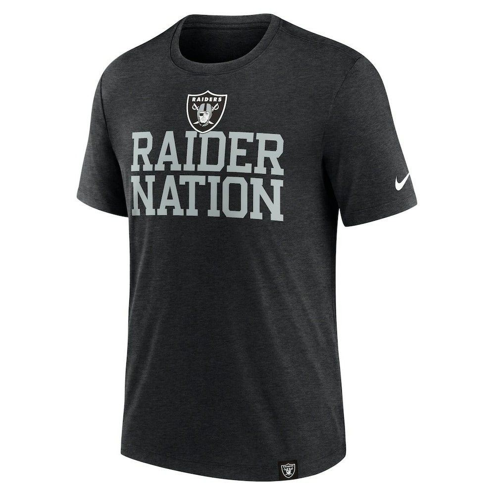 Las Vegas Raiders Blitz Tri-Blend T-Shirt - Heather Black discount