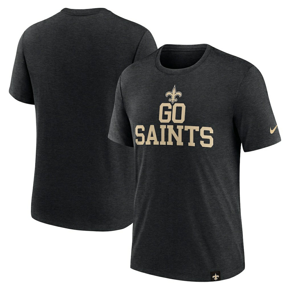 New Orleans Saints Blitz Tri-Blend T-Shirt - Heather Black online