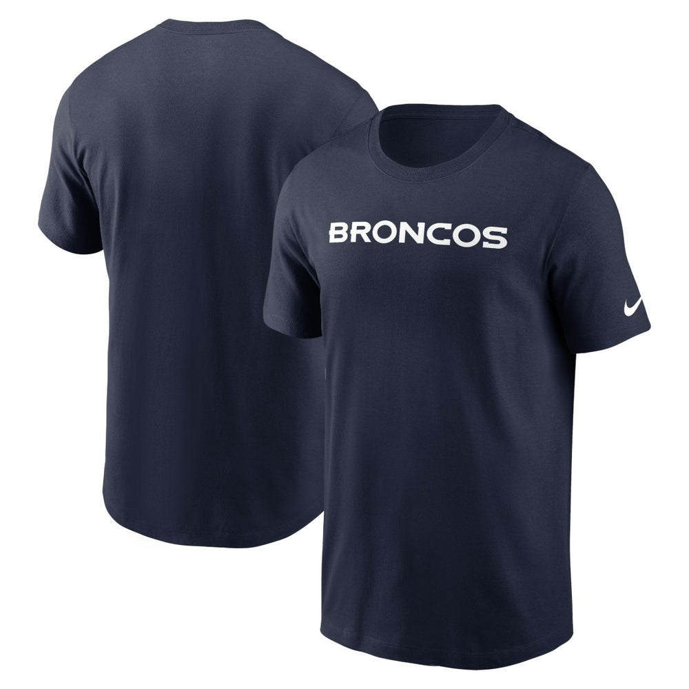 Denver Broncos Primetime Wordmark Essential T-Shirt - Navy online