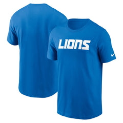 Detroit Lions Primetime Wordmark Essential T-Shirt - Blue outlet