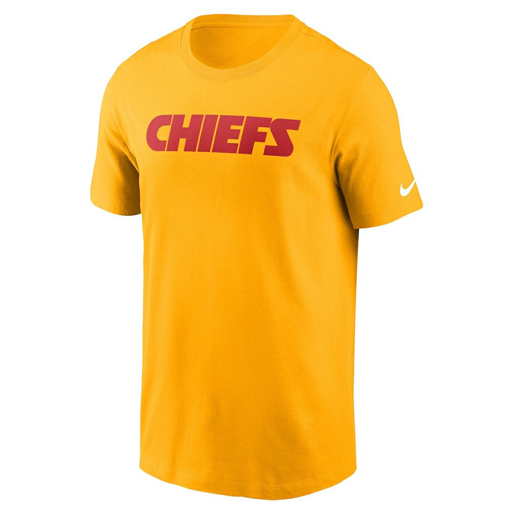 Kansas City Chiefs Primetime Wordmark Essential T-Shirt - Gold sale