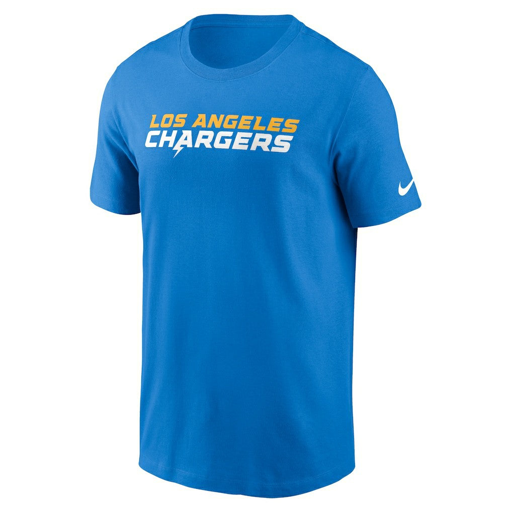 Los Angeles Chargers Primetime Wordmark Essential T-Shirt - Powder Blue on sale