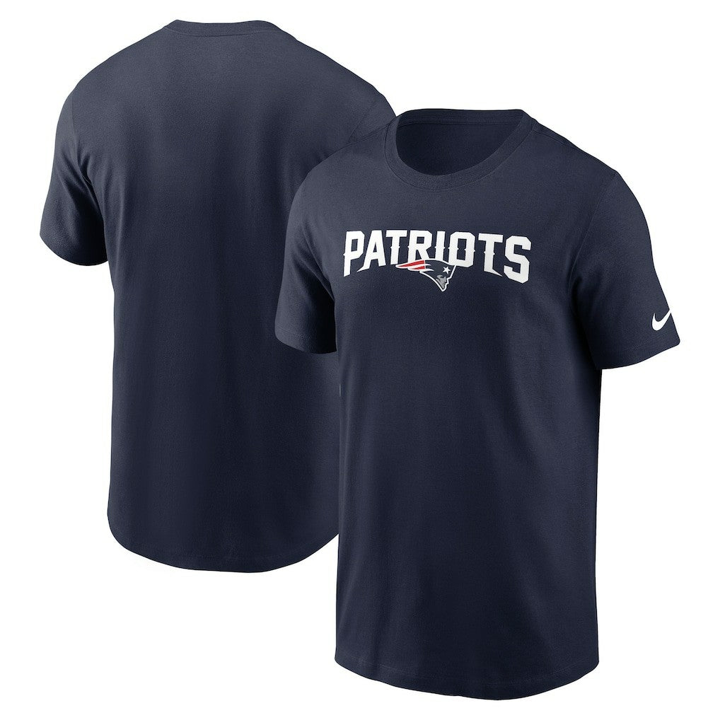 New England Patriots Primetime Wordmark Essential T-Shirt - Navy for sale