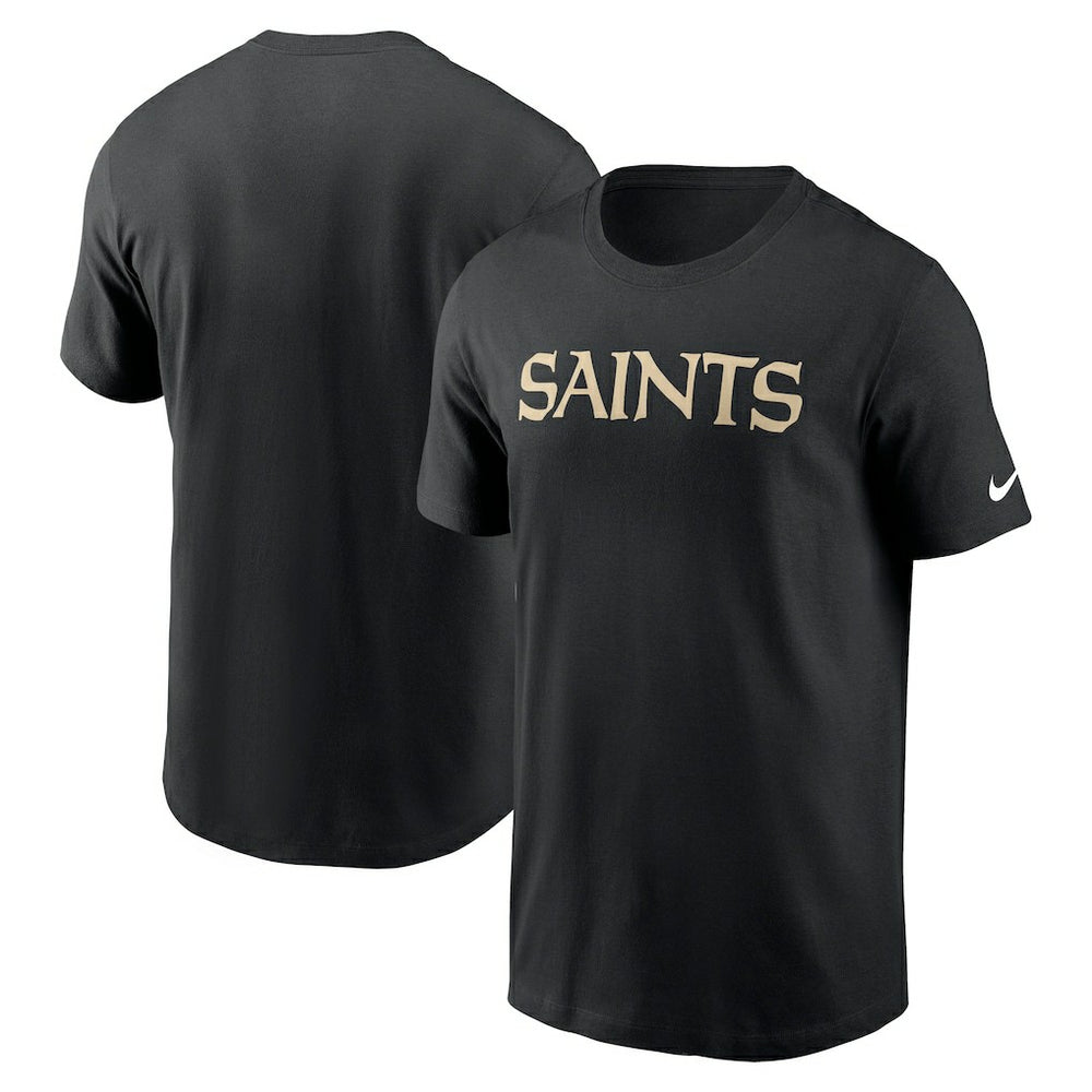 New Orleans Saints Primetime Wordmark Essential T-Shirt - Black for sale