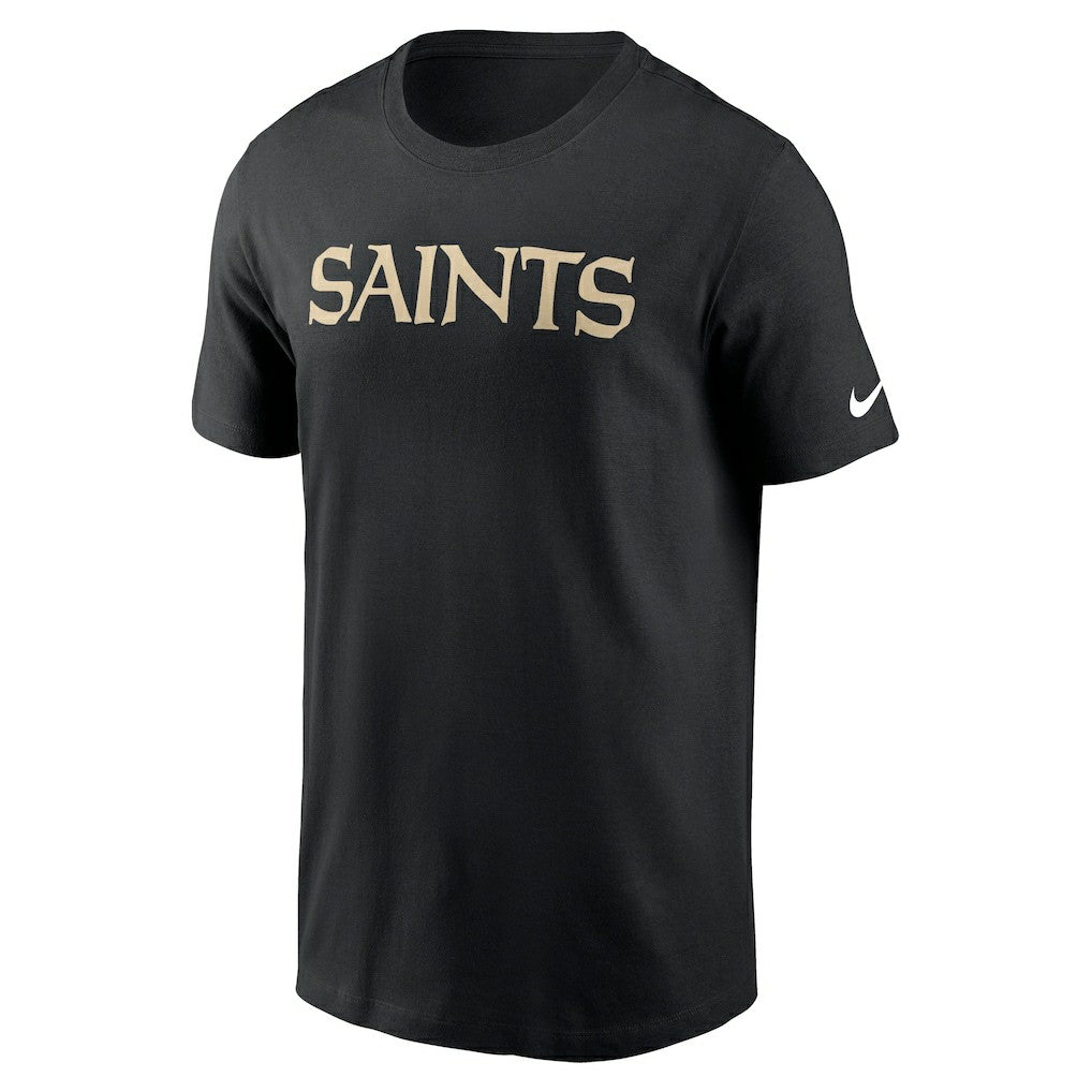 New Orleans Saints Primetime Wordmark Essential T-Shirt - Black for sale