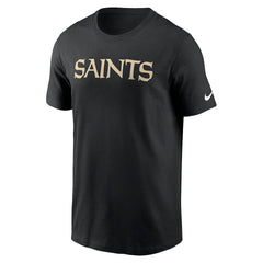 New Orleans Saints Primetime Wordmark Essential T-Shirt - Black for sale