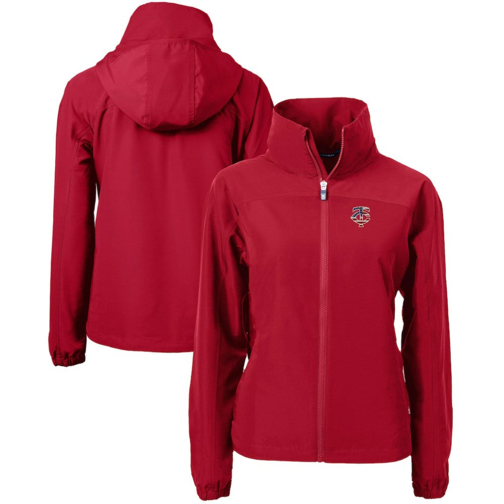 Minnesota Twins Cutter & Buck Women's Charter Eco Recycled Full-Zip Jacket Red