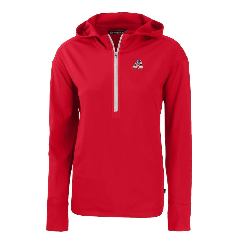Arizona Diamondbacks Cutter & Buck Women's Daybreak Eco Recycled Half-Zip Hoodie Red