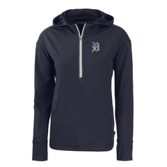 Detroit Tigers Cutter & Buck Women's Daybreak Eco Recycled Half-Zip Hoodie Navy