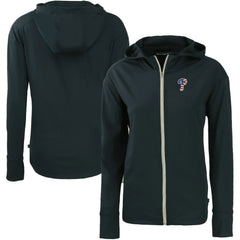 Philadelphia Phillies Cutter & Buck Women's Daybreak Eco Recycled Full-Zip Hoodie Navy