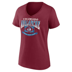 Colorado Avalanche Women's Slapshot V-Neck T-Shirt - Burgundy T-shirts