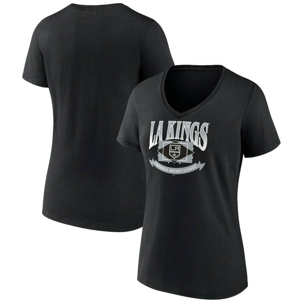 Los Angeles Kings Women's Slapshot V-Neck T-Shirt - Black T-shirts