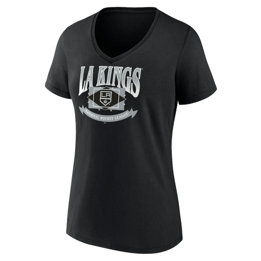 Los Angeles Kings Women's Slapshot V-Neck T-Shirt - Black T-shirts