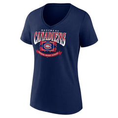 Montreal Canadiens Women's Slapshot V-Neck T-Shirt - Navy T-shirts
