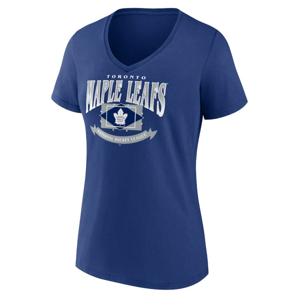 Toronto Maple Leafs Women's Slapshot V-Neck T-Shirt - Blue T-shirts