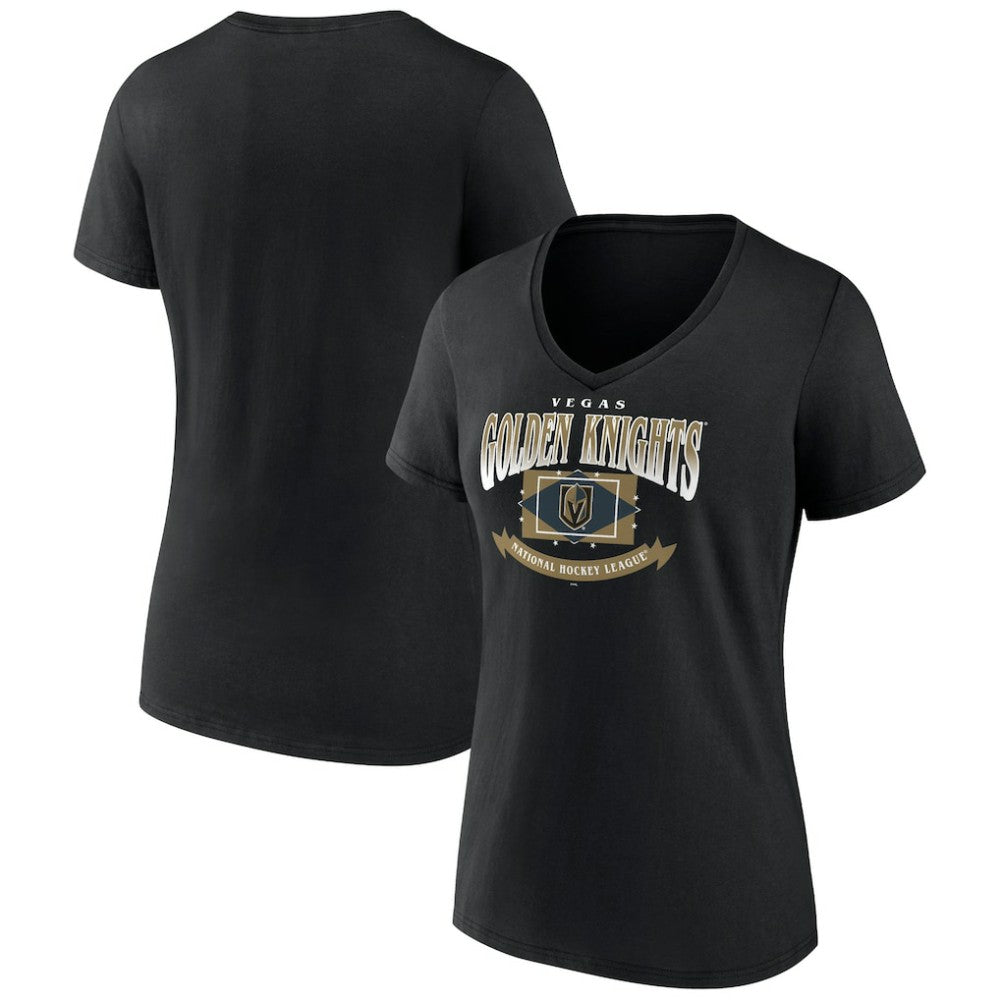 Vegas Golden Knights Women's Slapshot V-Neck T-Shirt - Black T-shirts