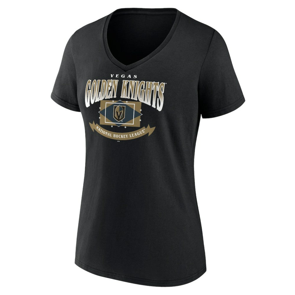 Vegas Golden Knights Women's Slapshot V-Neck T-Shirt - Black T-shirts
