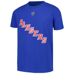 Igor Shesterkin New York Rangers Youth Player Name & Number T-Shirt - Blue T-shirts