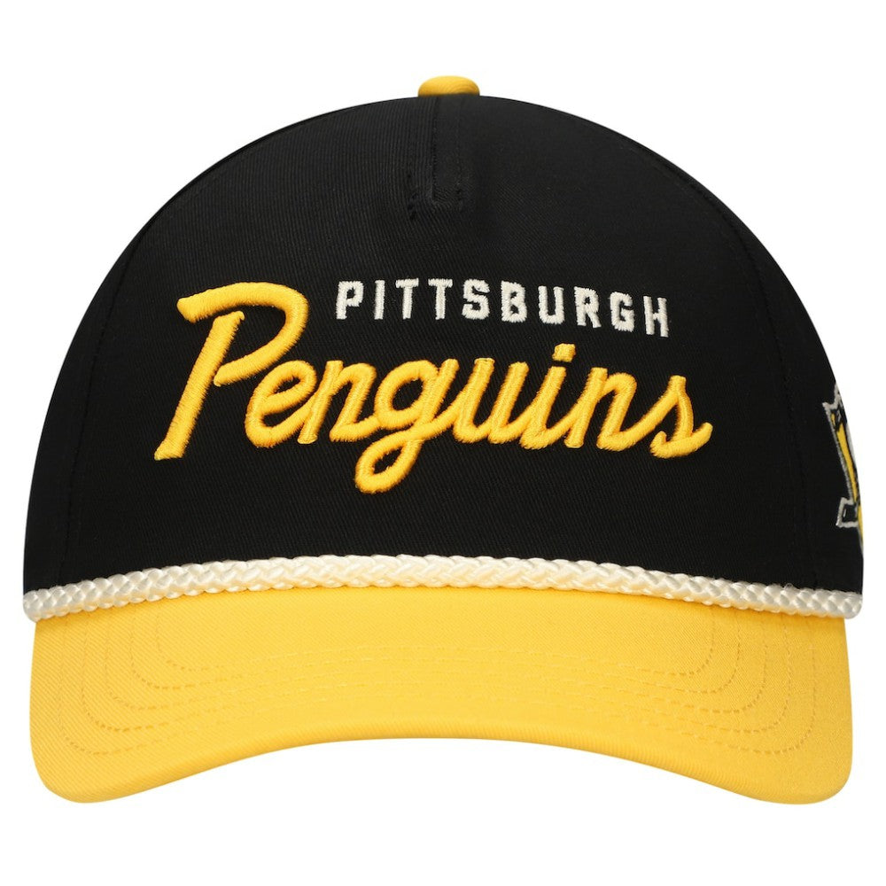 Pittsburgh Penguins American Needle Roscoe Washed Twill Adjustable Hat - Black/Gold Hats