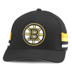 Boston Bruins American Needle HotFoot Stripes Trucker Adjustable Hat - Black Hats