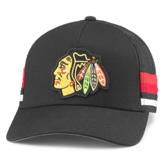 Chicago Blackhawks American Needle HotFoot Stripes Trucker Adjustable Hat - Black Hats