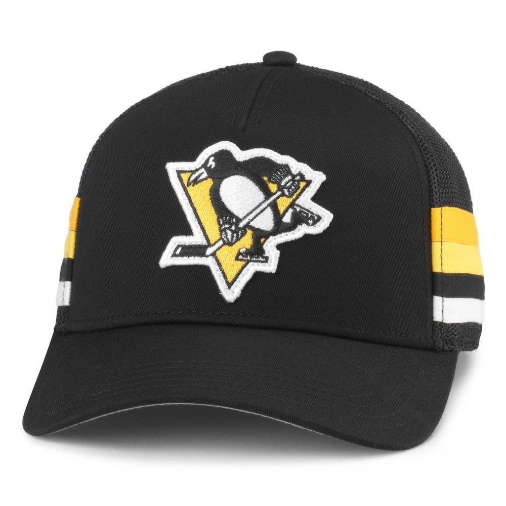 Pittsburgh Penguins American Needle HotFoot Stripes Trucker Adjustable Hat - Black Hats