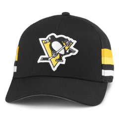 Pittsburgh Penguins American Needle HotFoot Stripes Trucker Adjustable Hat - Black Hats