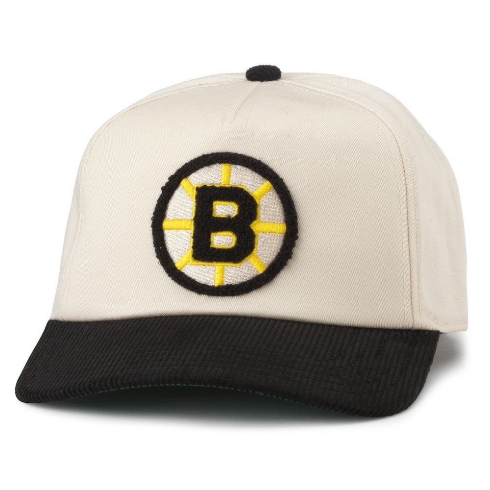 Boston Bruins American Needle Burnett Adjustable Hat - White/Black Hats