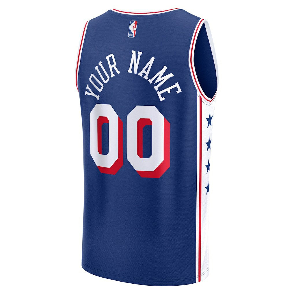 Philadelphia 76ers Youth Fast Break Custom Replica Jersey - Blue - Icon Edition cheap