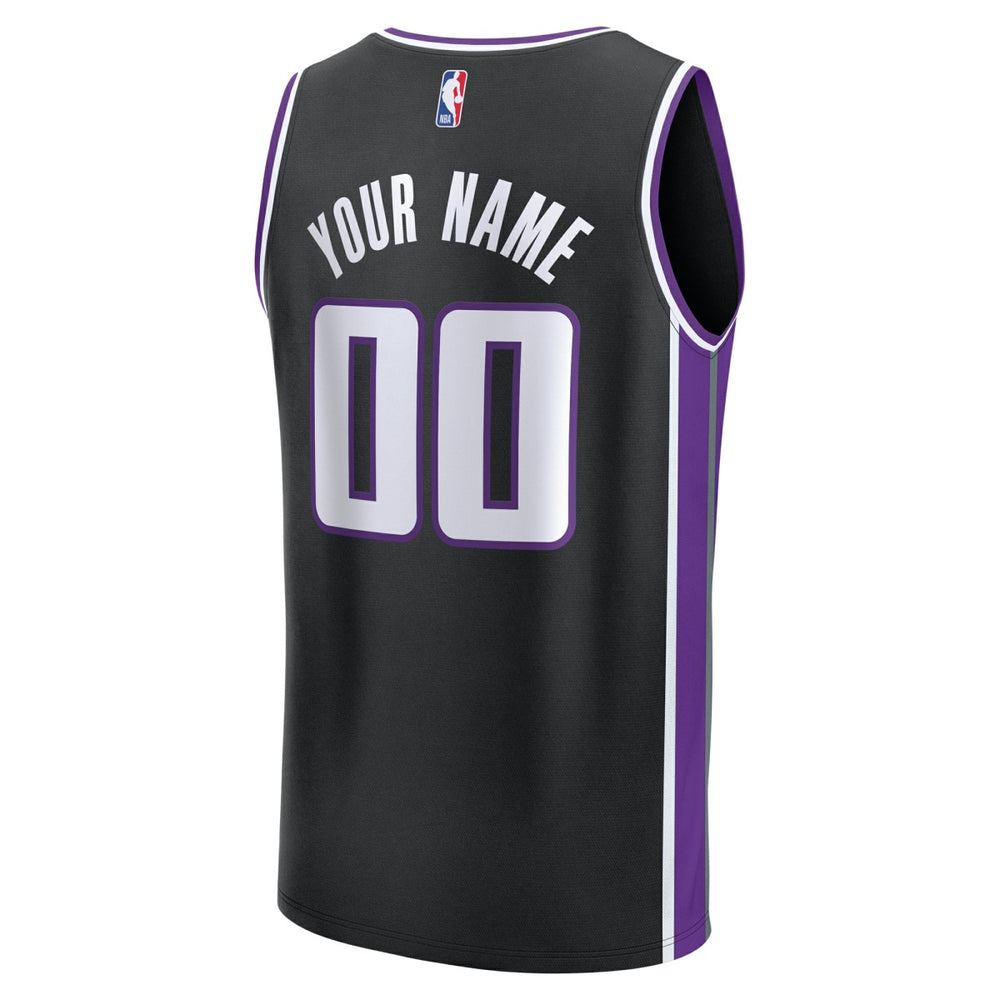 Sacramento Kings Youth Fast Break Custom Replica Jersey - Black - Icon Edition sale
