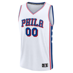 Philadelphia 76ers Youth Fast Break Custom Replica Jersey - White - Association Edition online