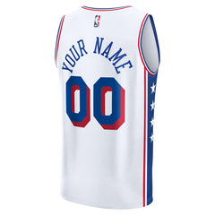 Philadelphia 76ers Youth Fast Break Custom Replica Jersey - White - Association Edition online