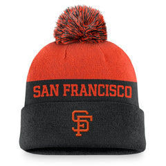San Francisco Giants Rewind Peak Cuffed Knit Hat with Pom Black
