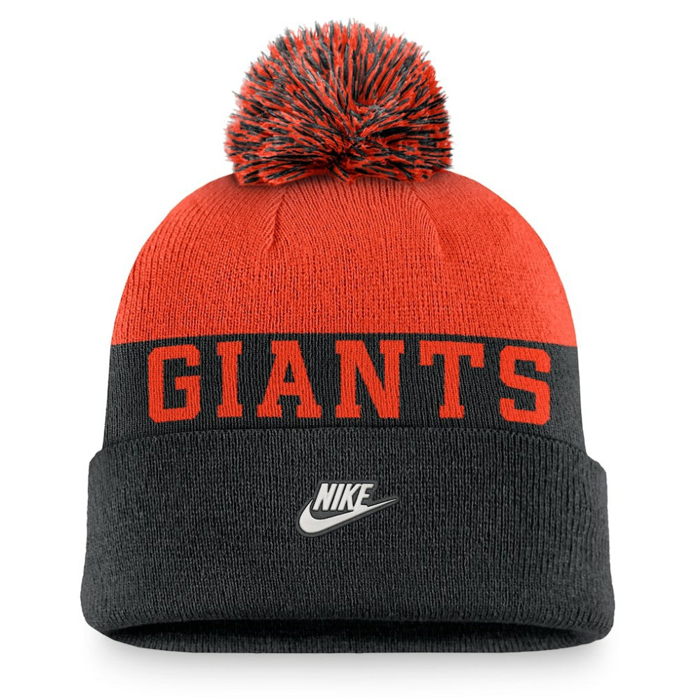 San Francisco Giants Rewind Peak Cuffed Knit Hat with Pom Black