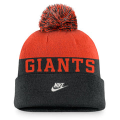 San Francisco Giants Rewind Peak Cuffed Knit Hat with Pom Black