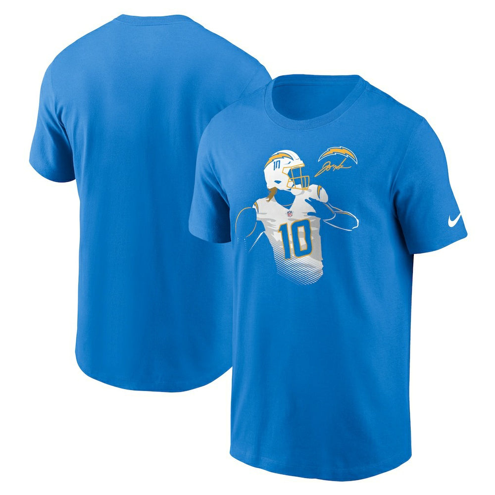 Justin Herbert Los Angeles Chargers Player Graphic T-Shirt - Powder Blue for sale