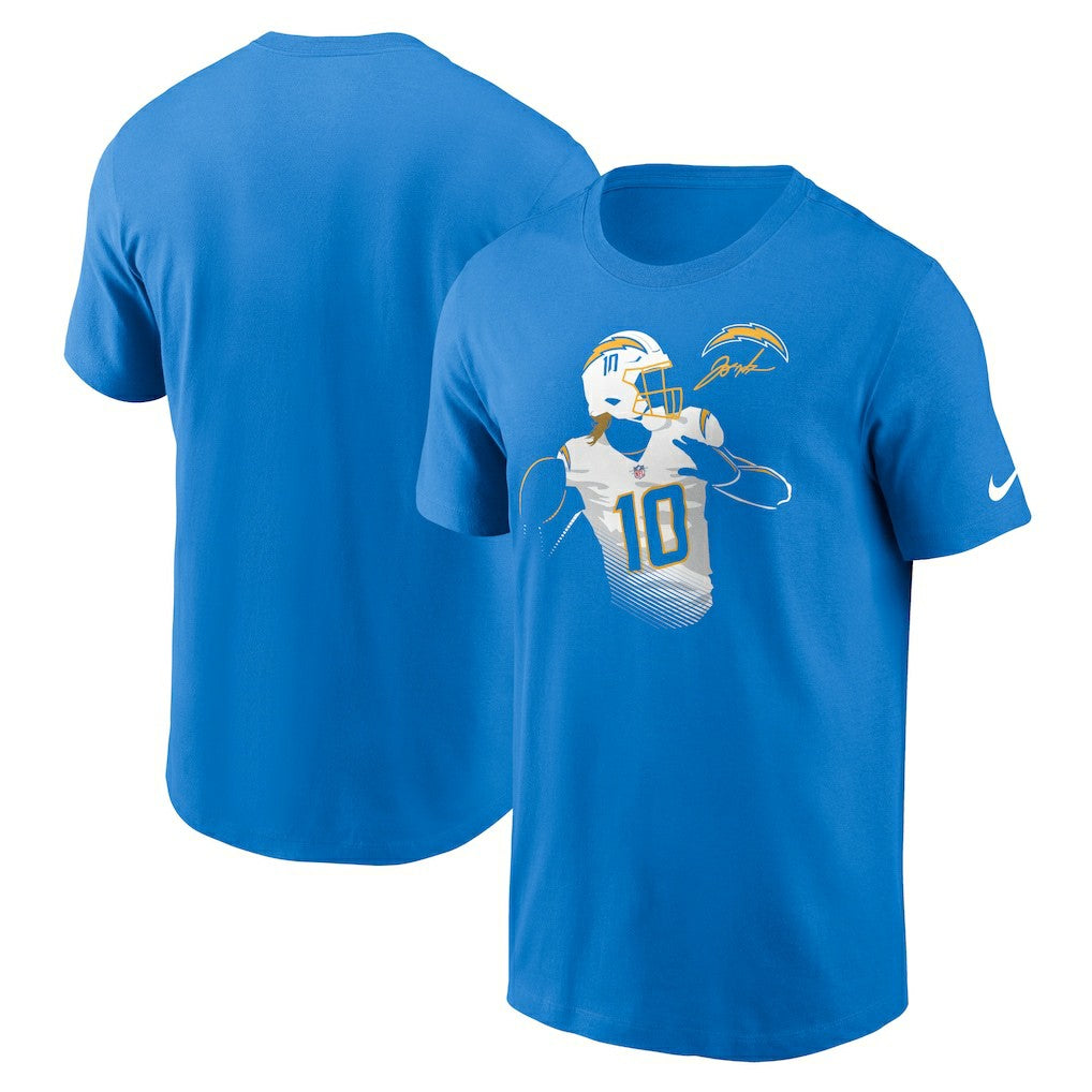 Justin Herbert Los Angeles Chargers Player Graphic T-Shirt - Powder Blue for sale