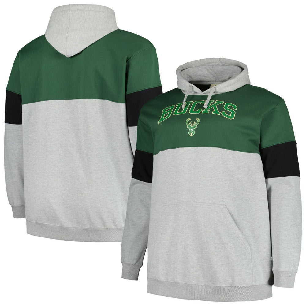 Milwaukee Bucks Big & Tall Pullover Hoodie - Hunter Green/Black online