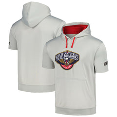 New Orleans Pelicans Short Sleeve Pullover Hoodie - Silver/Red sale