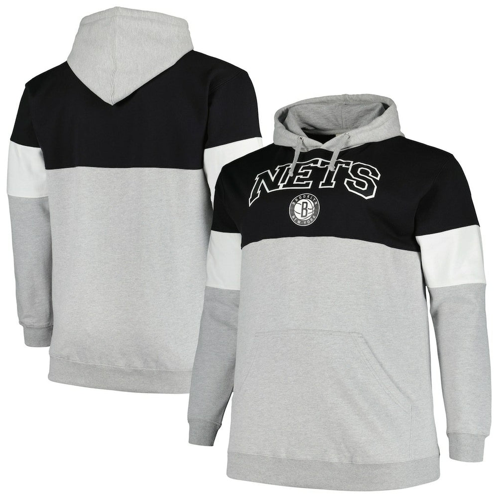 Brooklyn Nets Big & Tall Pullover Hoodie - Black/White online