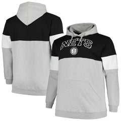 Brooklyn Nets Big & Tall Pullover Hoodie - Black/White online