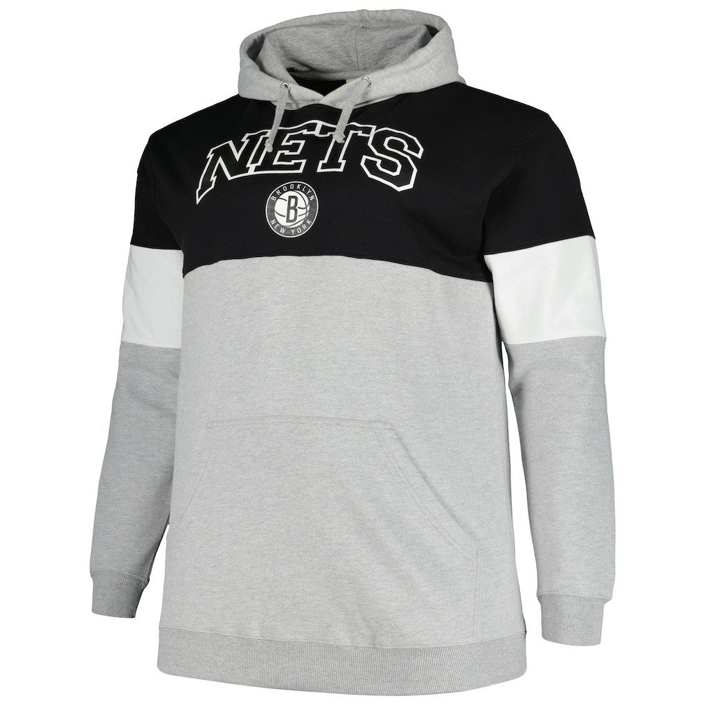 Brooklyn Nets Big & Tall Pullover Hoodie - Black/White online