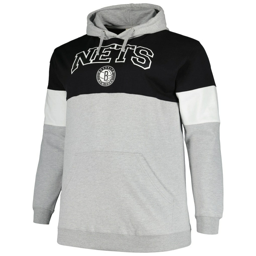 Brooklyn Nets Big & Tall Pullover Hoodie - Black/White online
